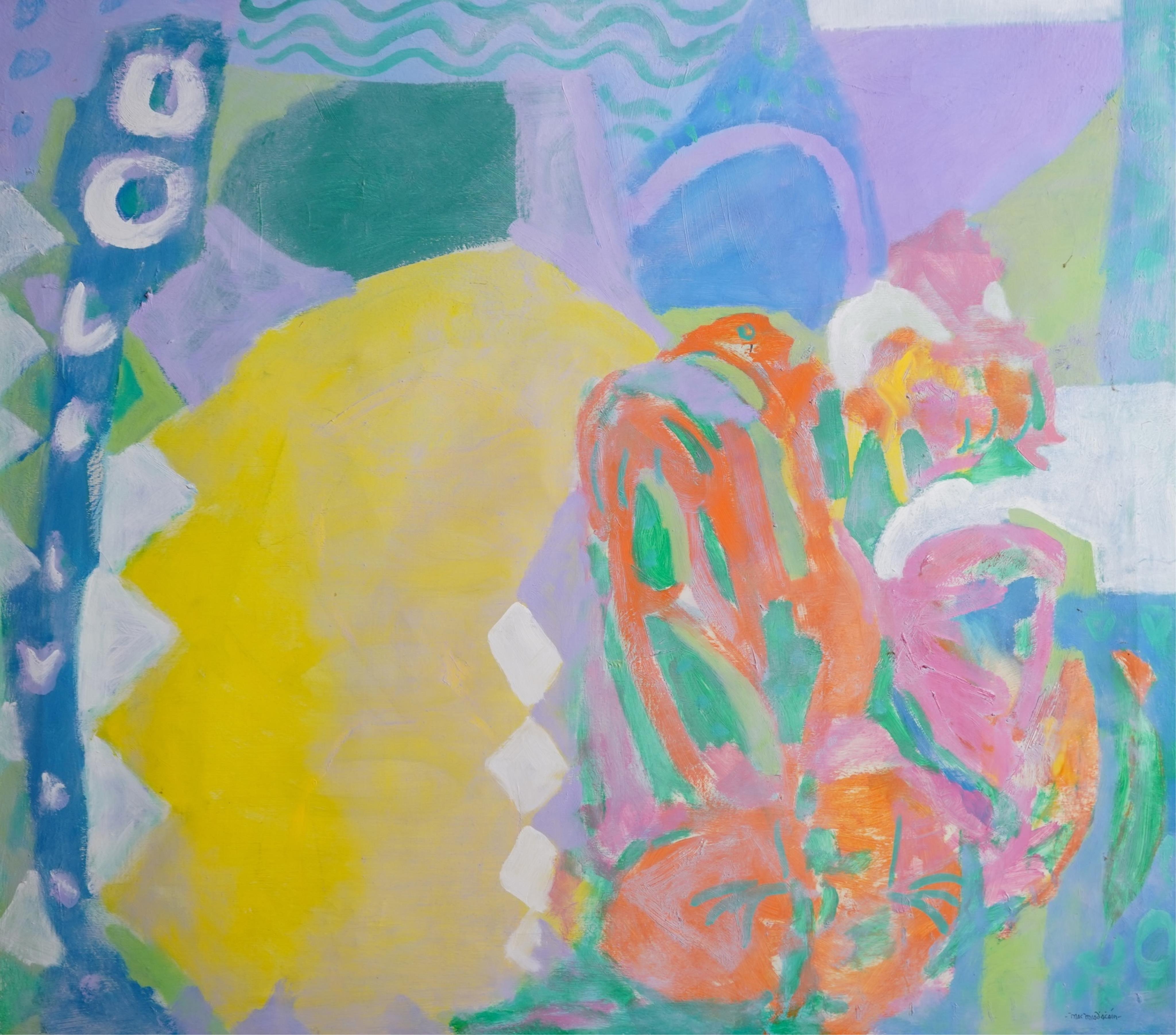 Padraig Macmiadhachain, Irish 1929-2017, 'Firebird and the Yellow Field, St Vincent, West Indies'